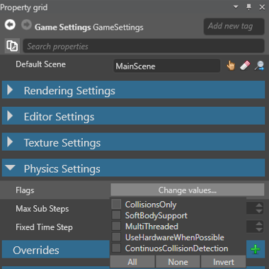 Physics Settings