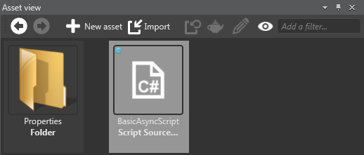 New script on Asset View tab