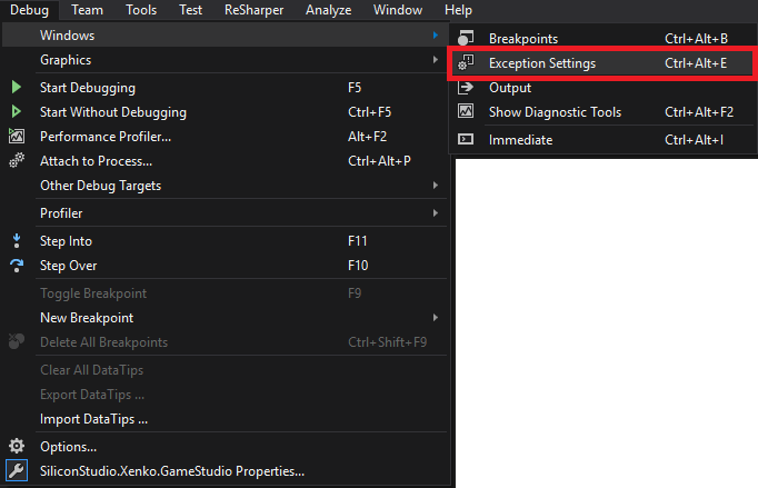 Manage exceptions with the debugger - Visual Studio (Windows)