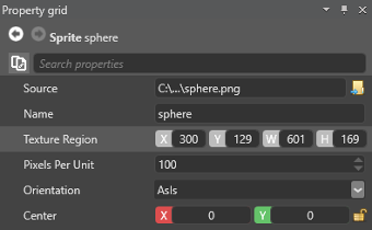 Set texture region in Property Grid