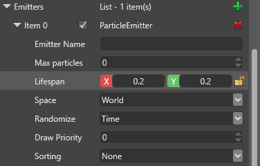 Change emitter lifespan