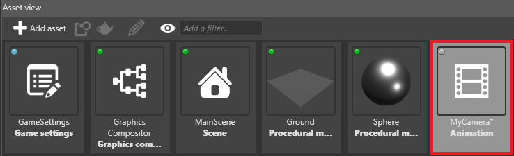 Select animation asset