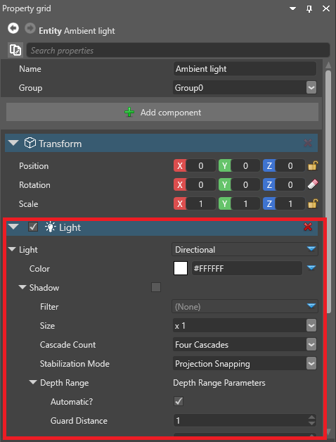 Light component added