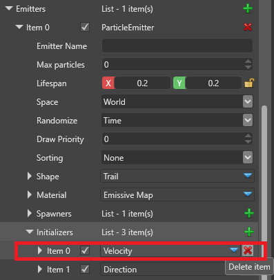 Delete velocity initializer