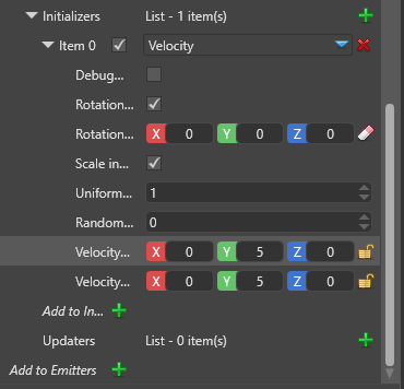 Set velocity min and max