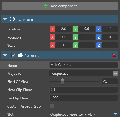 New component in property grid