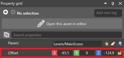 Scene offset property