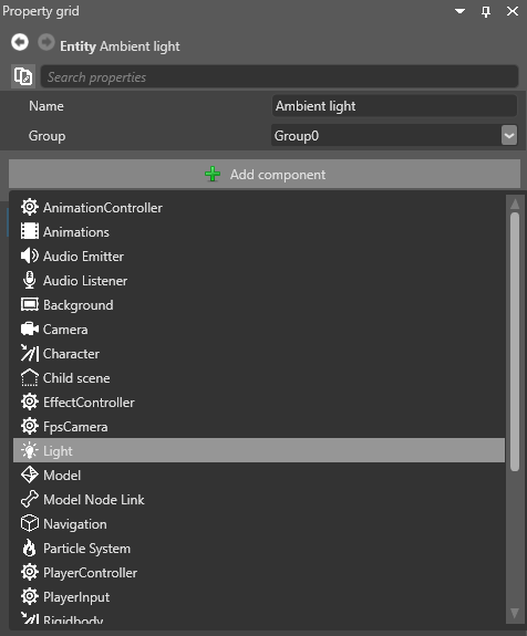 Add light component