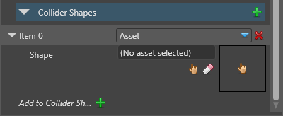 Select collider shape asset