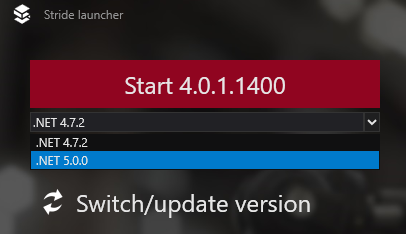 Framework selection in launcher