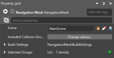 Set navigation mesh properties
