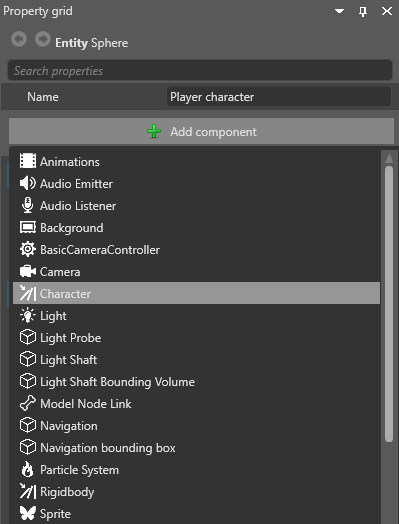 Add character component