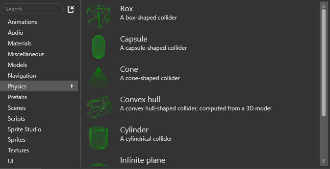 Create collider shape asset