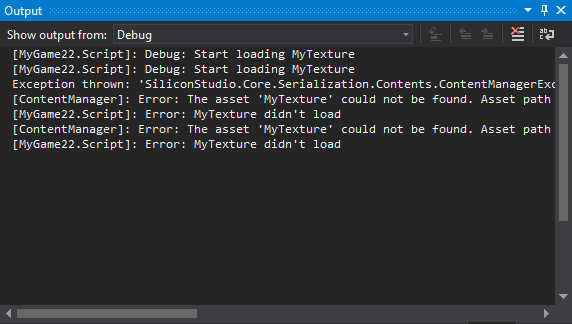 Log output window