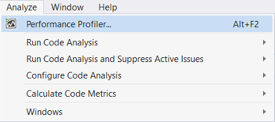 Launch Visual Studio profiler