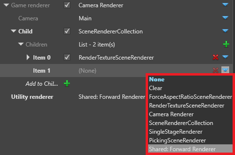 Select forward renderer