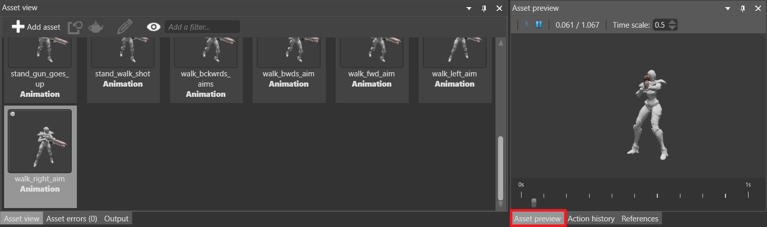 Asset preview tab