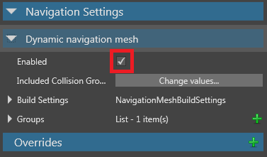 Enable dynamic navigation checkbox